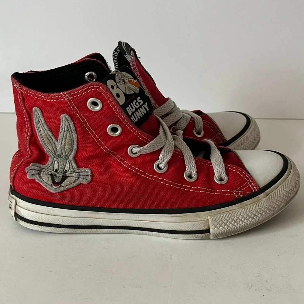 Converse x Looney Tunes Bugs Bunny Collaboration Red High Tops Size 13